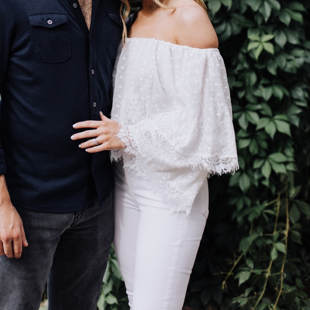 Show me your mumu white off the shoulder top XS